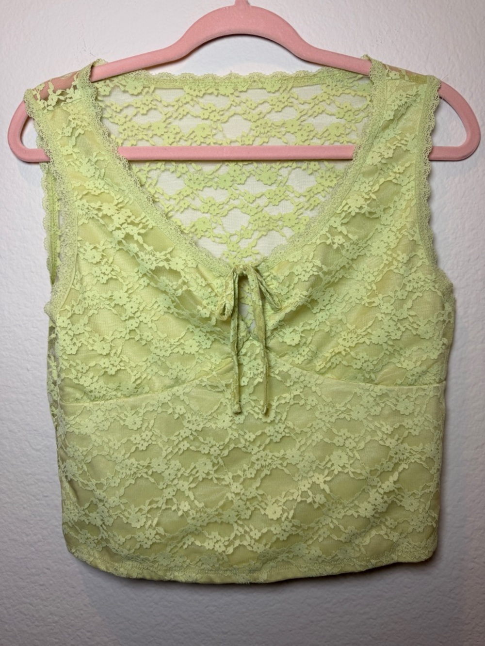 Lace Tie Front Crop Top Coquette Fairy Core Y2K Baby Tee Festival Green - Picture 1 of 9